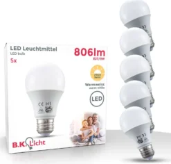 5x LED Leuchtmittel E27 Warmweiß 9W Energiespar-Lampen Lampe Glüh-Birne 230V SET