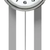 Atlanta 5105/19 Wanduhr Funk Funkwanduhr Mit Pendel Silbern Pendeluhr