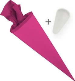 Itenga Set Pink Bastelschultüte Rohling 70 Cm Rund + Schultüten Spitzenschutz