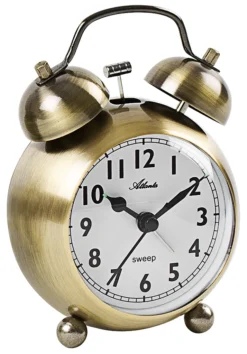 Atlanta 2101/9 Wecker Quarz Analog Golden Doppelglockenwecker Leise Ohne Ticken