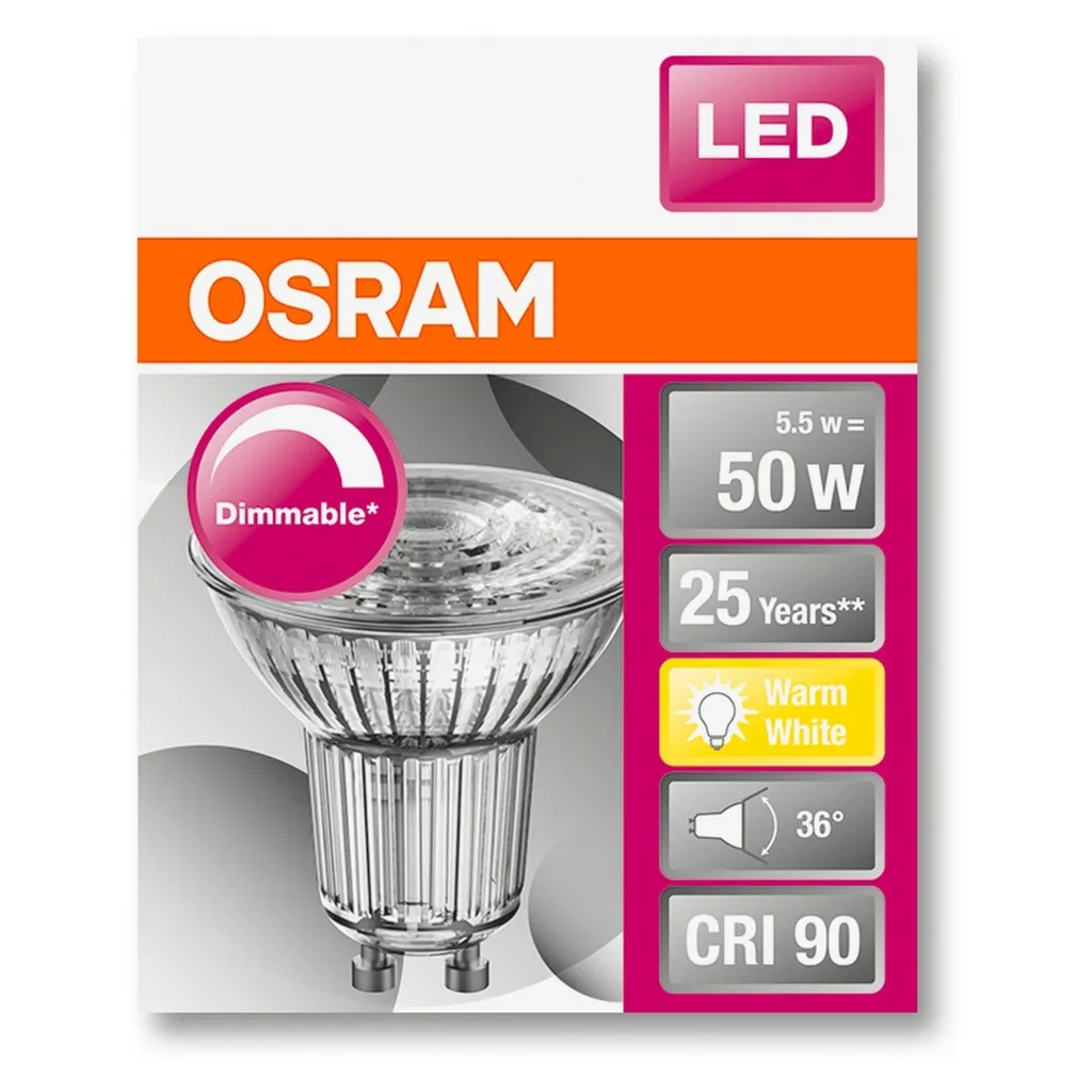 OSRAM Spot PAR16 LED 36 ° Variables Glas - 5,5 W Äquivalent 50 GU10 - Warmweiß - Image 9