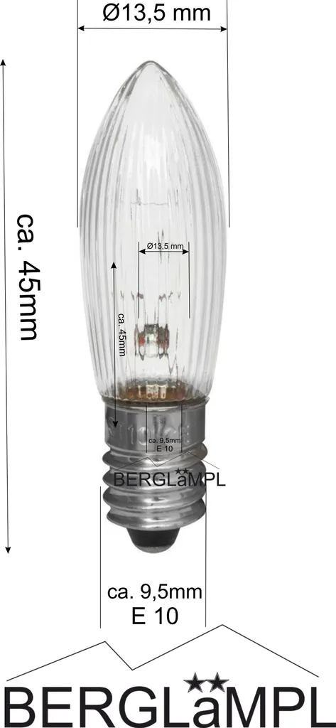 10 St. E10 LED-Ersatzlampen Glühbirnen Topkerze Für Lichterkette 8V-55V/0.2W - Image 5