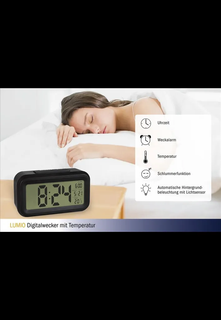 TFA Dostmann TFA 60.2018.01 Lumio Digitalwecker Schwarz - Image 5