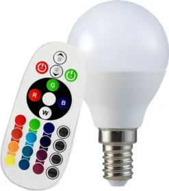 RGB LED 4,8 Watt Leuchtmittel E14, Fernbedienung, 470 Lumen