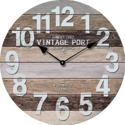 Wanduhr XL "Vintage Port" Nostalgie Ø 45cm Uhr Retro Shabby Chic Im Holzdesign