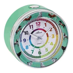 Atlanta Analoger Kinderwecker Quarz Grün Kunststoff Rund Weckfunktion