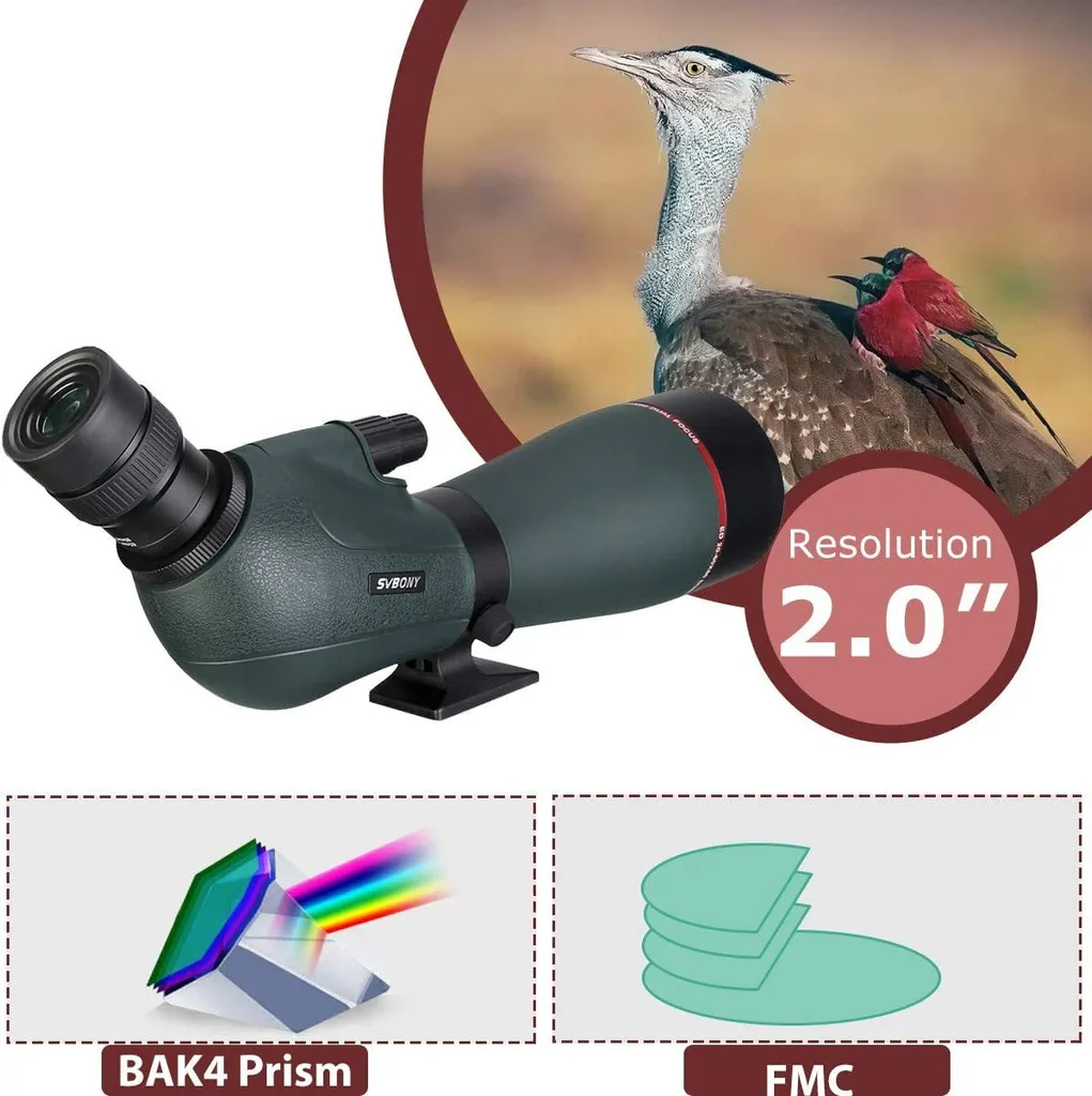 Svbony SV406P ED Spektiv 20-60x80, Doppelter Fokus Spektive Vogelbeobachtung Austauschbares Astronomie-Okular, Wasserdichtes Bak4 Prisma Monokular Fernrohr Einsatzbereit - Image 3