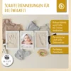 Bieco Set Für Gipsabdruck Baby Hand Und Fuß | Komplettes Baby Abdruckset Mit 3D Bilderrahmen Aus Holz | Bilder Set Mit Rahmen Für Handabdruck Baby | Gibsabdruckset Hände | Set Fußabdruck Baby