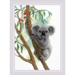 Riolis Kreuzstich Set "SĂŒsser Koala", ZĂ€hlmuster, 21x30cm