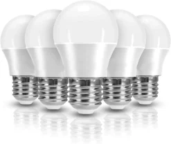 E27 LED Birne, 5 W Glühlampe Ersetzt 40 W Birne, G45 Birne, 400 Lumen, 3000 Kelvin, Warmweiß, 180° Strahlwinkel, Satz Von 5