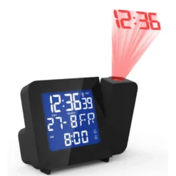 Miraval Funk-Projektionswecker Funkuhr Funkwecker Datumsanzeige Raumtemperatur Batterie Netzbetrieb Digital Reisewecker - 4-MV5992-2