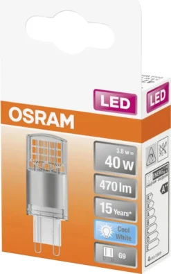 Osram LED Stiftsockellampe G9 3,8W Neutralweiß, Klar
