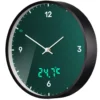 BRESSER MyTime LEDsec Wanduhr 24 Cm Mit Temperaturanzeige Farbe: Petrol