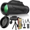 Monokular Starscope Teleskop, 80x100 Hochleistungsprisma Fernrohr Mit Smartphone Halter & Stativ Wasserdichtes Monokular Beschlagfest Monokulare Teleskop Für Wandern Sightseeing, Uhr Ballspiel