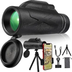 Monokular Starscope Teleskop, 80x100 Hochleistungsprisma Fernrohr Mit Smartphone Halter & Stativ Wasserdichtes Monokular Beschlagfest Monokulare Teleskop Für Wandern Sightseeing, Uhr Ballspiel