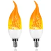2 Stück E14 LED Flammen Flacker Glühbirne Flammenlicht Kerzenlampe 3 Beleuchtungsmodi Atmosphäre Deko