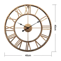 Große Wanduhr Aus Metall Mit Quarzwerk – Durchmesser 76 Cm – Römische Ziffern – Vintage-Zeiger