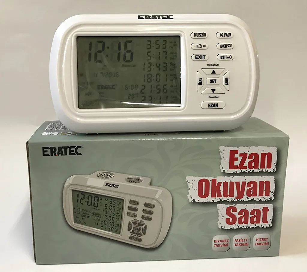 ERA-TEC AZ-6500 Ezan Saati, Gebetsuhr, Azan Clock - Weiß