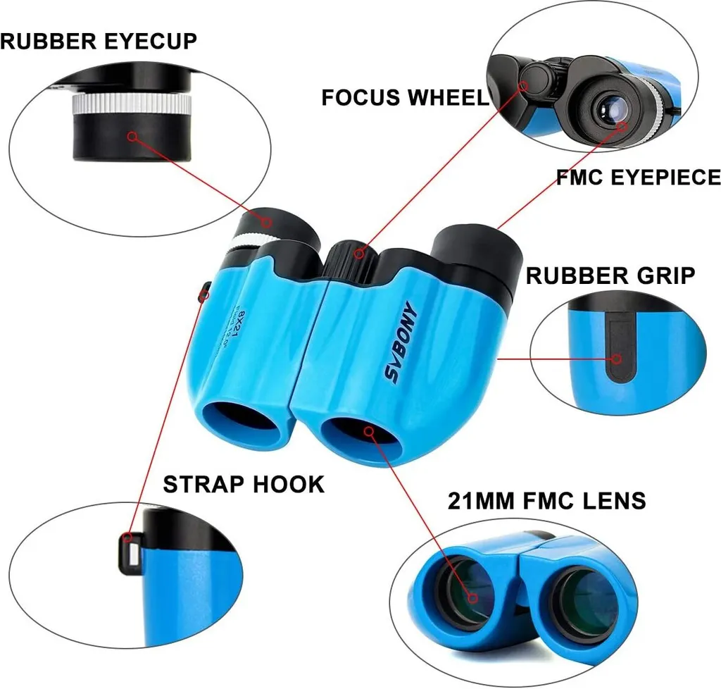 Svbony SV26 Fernglas Für Kinder, FMC-grün, Bak7, Kinderfernglas Ab 3-12 Jahre, 8x21 Fernglas, Geschenken Für Jungen Mädchen(Blau) - Image 6