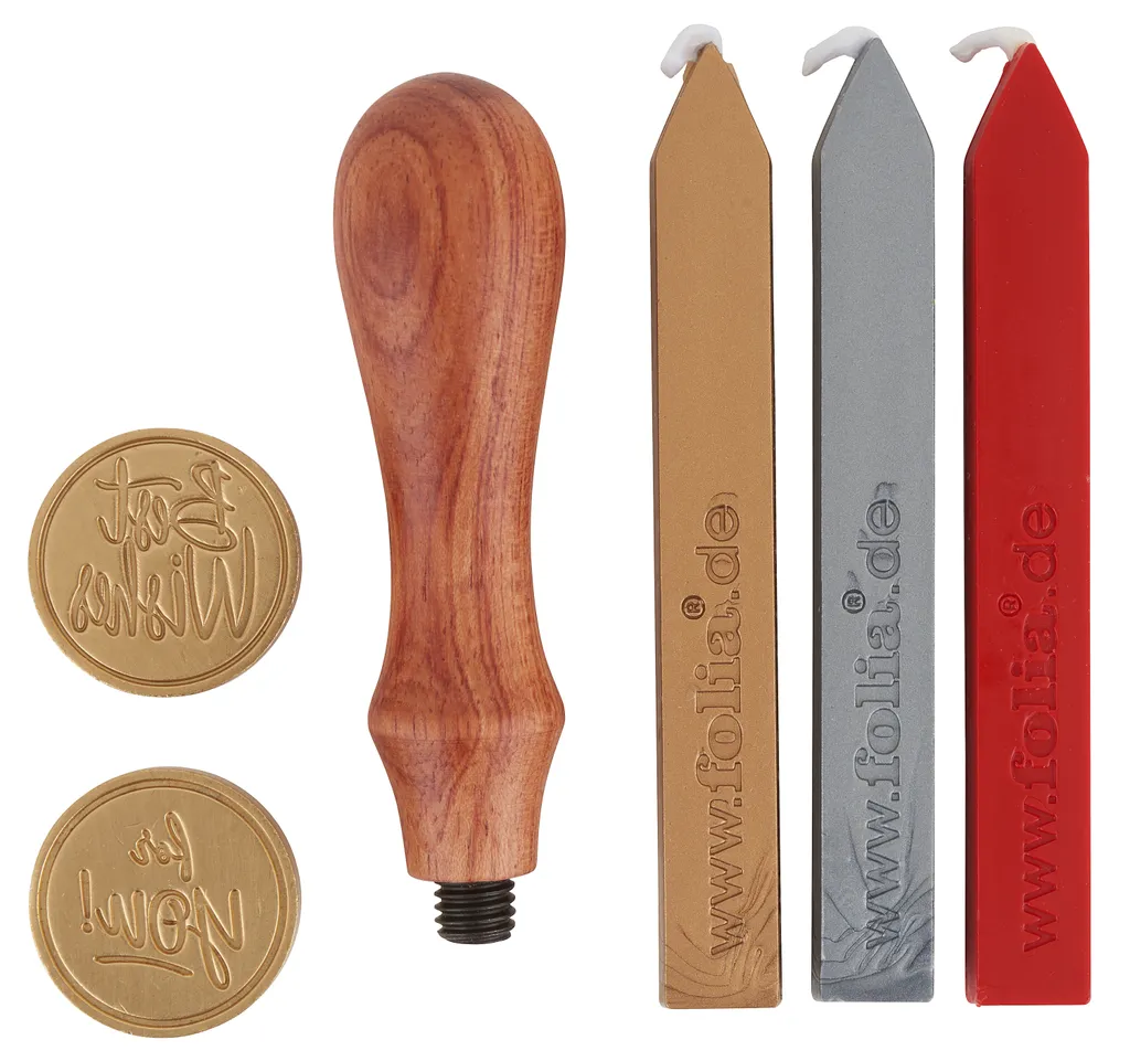 Folia Siegel-Set Inkl. Holzgriff Siegelmotive Siegelwachs - Image 6