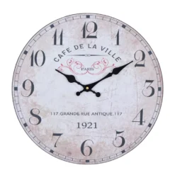 Wanduhr / Küchenuhr Aus Holz - De La Ville 34 Cm Ø