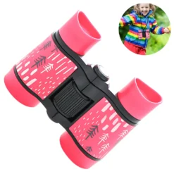 Fernglas Für Kinder, Ideales Geschenk Für 3–12 Jahre, Für Jungen Und Mädchen, Hochauflösende Optik, Stoßfest, Mini-Fernglas, Zusammenklappbar, Kleines Teleskop Für Vogelbeobachtung, Camping, Outdoor-Spielen ,Pink