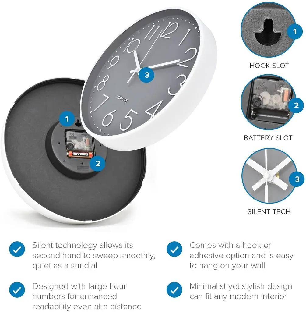 JOEJI’S KITCHEN Wanduhr »Joejis Schöne Wanduhr Ohne Tickgeräusche Wanduhr Groß Wanduhr Modern Wanduhr Vintage Wanduhr Stylische Küchenuhr Wand Uhr Küche - Image 3