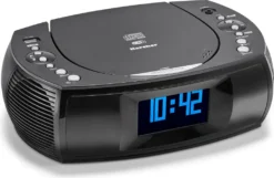 Karcher UR 1309D Radiowecker Mit MP3 / CD Player Und DAB+ / UKW Radio (je 20 Senderspeicher) – Wecker Mit Dual-Alarm, USB-Charger & Batterie Backup Funktion