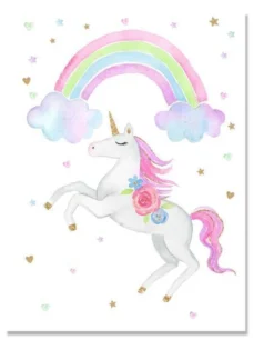 5D Diamond Painting - Einhorn Unter Dem Regenbogen, 30x40 Cm - Square Drill (Eckig)