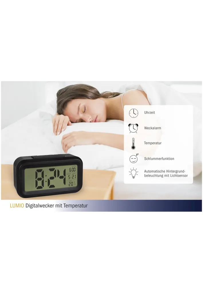 TFA Dostmann TFA 60.2018.01 Lumio Digitalwecker Schwarz - Image 4