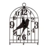 Wanduhr Metall Schwarz Vogel Käfig Vintage-Stil Dekorative Uhr Wanddeko Vogelkäfig-Uhr 29 X 41 Cm