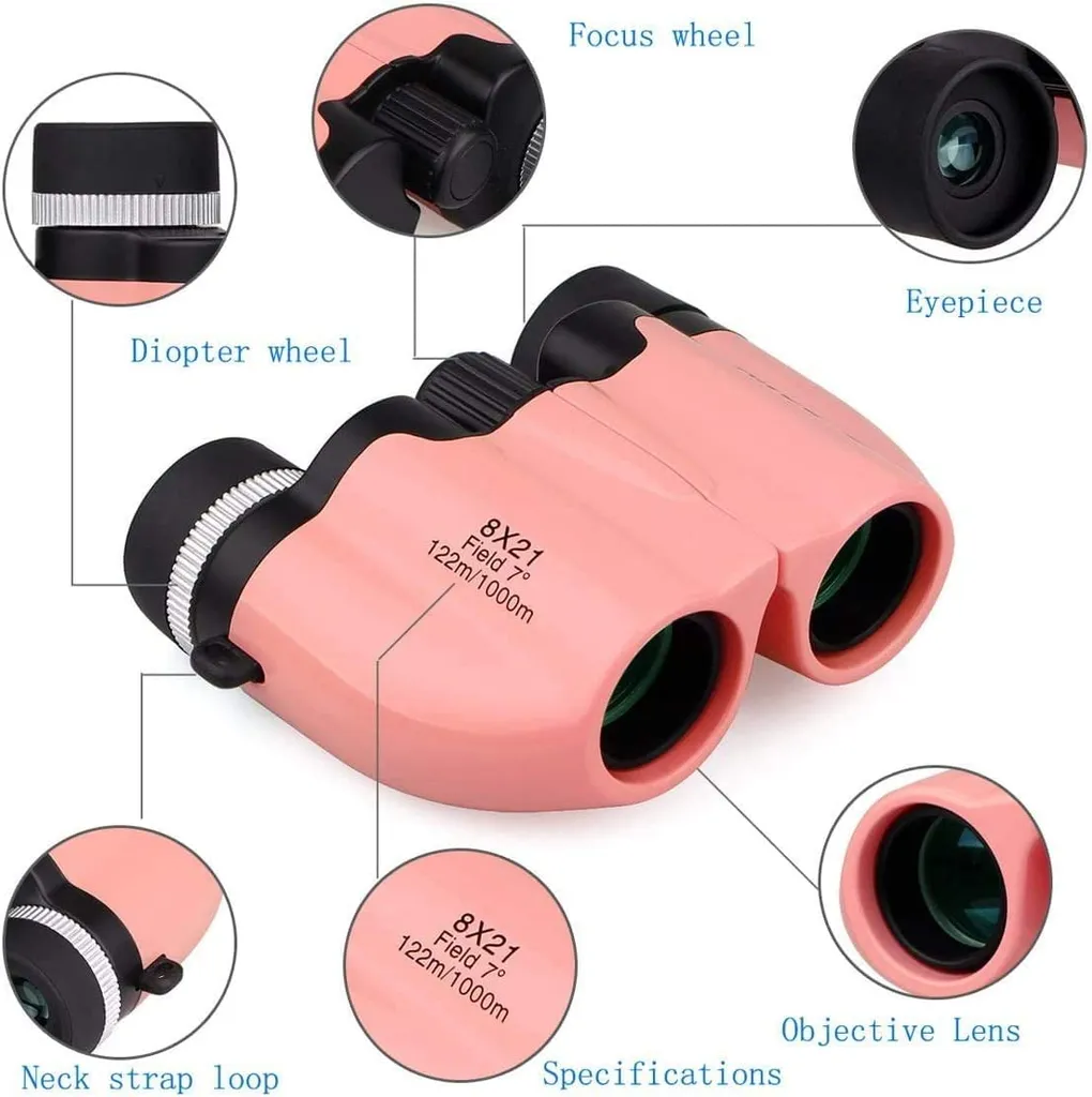Svbony SV26 Fernglas Für Kinder, Kinderfernglas Ab 3-12 Jahre, 8x21 Fernglas Kinder Vogelbeobachtung Camping Wandern Outdoor-Aktivitäten (Rosa) - Image 4