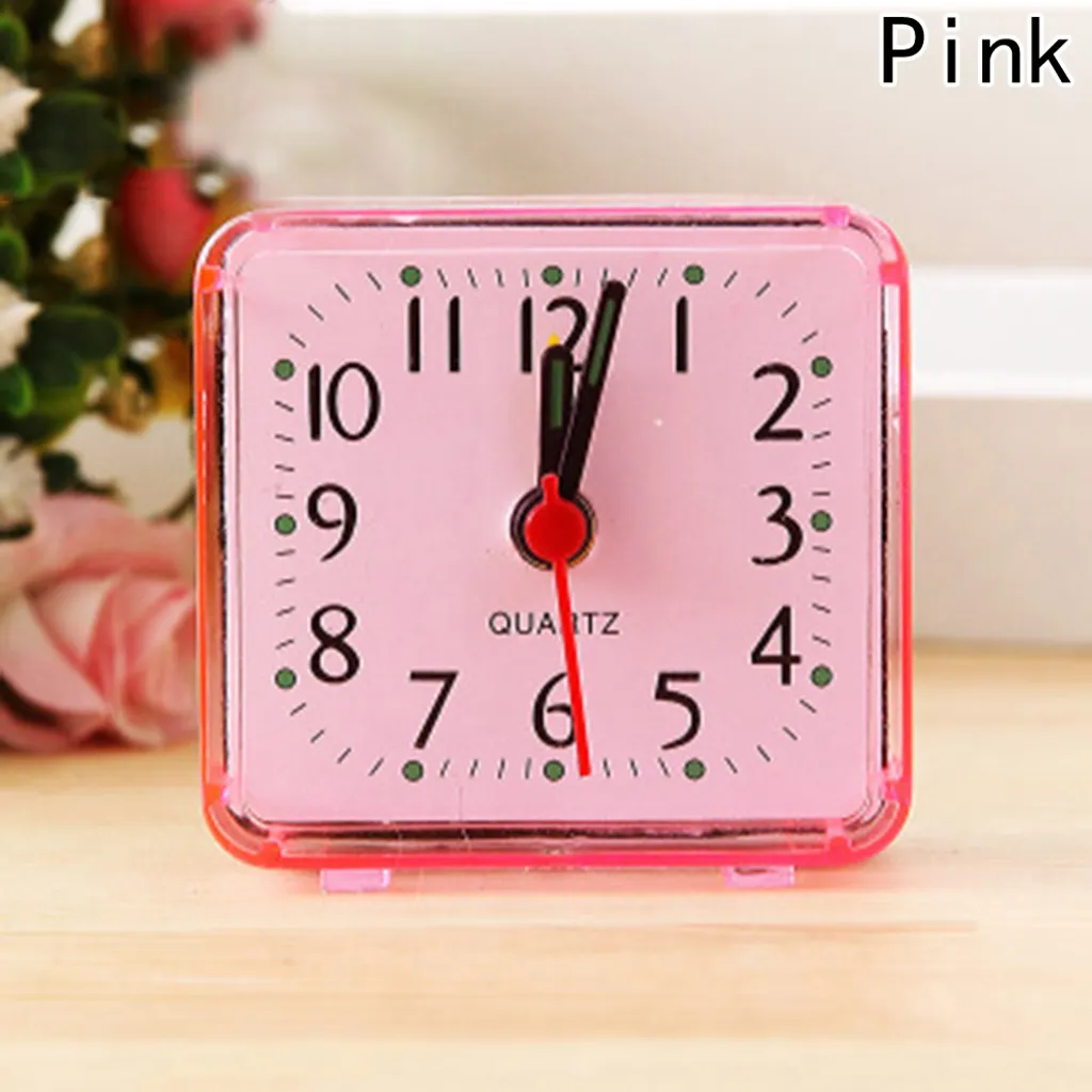 Quadratischer Kristall Kleiner Wecker, Genaue Studentenweckeruhr, Zeiger + Digitaler Wecker, Blau - Image 5