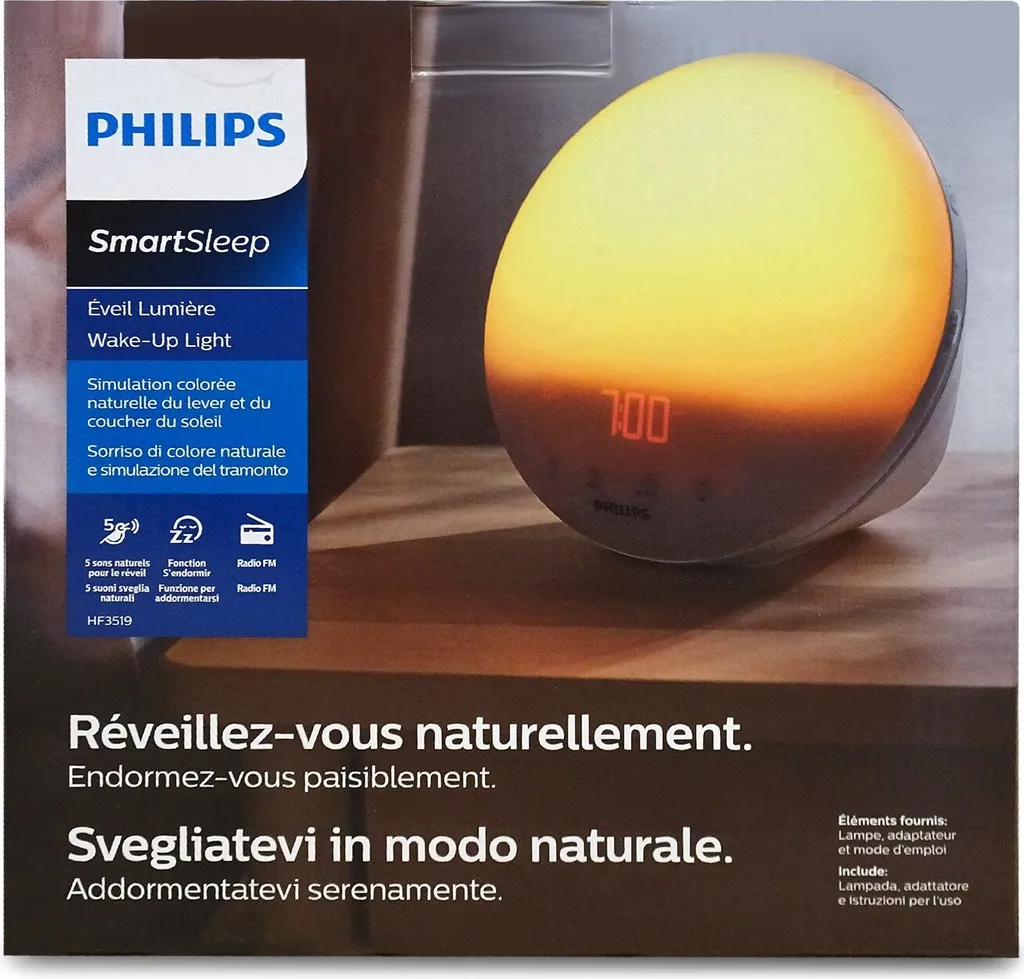Philips HF3519/01 Wake-up Light (Sonnenaufgangfunktion, Digitales Fm Radio, Tageslichtwecker) Weiß - Image 7