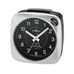 DUGENA 4460606 Wecker Funkwecker Alarm Analog Schwarz Silber