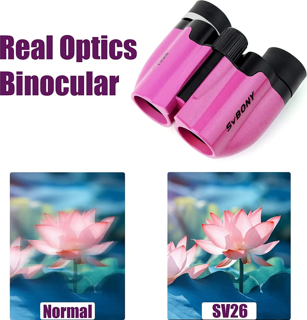Svbony SV26 Fernglas Für Kinder, FMC-grün, 8x21 Fernglas Vogelbeobachtung Outdoor-Aktivitäten, Geschenken Für Jungen, Mädchen (Rosarot) - Image 3