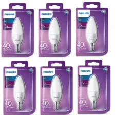6 X Philips LED Kerze B35 Weiß Matt 5,5W=40W 520lm E14 A+ 4000K CoolWhite