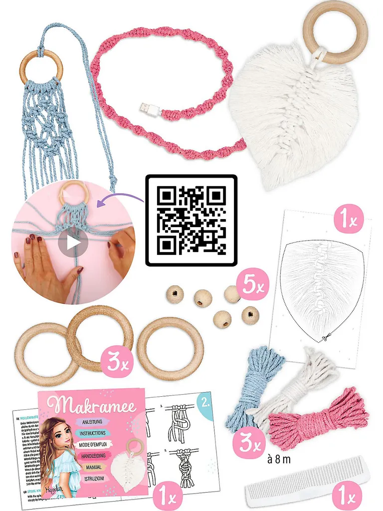 Depesche Spielwaren TOPModel Macramee Bastel-Set Knüpfsets Basteln & Kreativitätsspielzeug Freundschaftsarmbänder