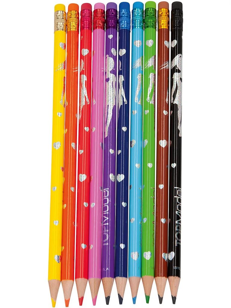 Depesche Schule TOPModel Buntstifte Radierbar, 12 Farben Buntstifte Beauty & Styling SF_Farbstifte Geschenkschultuete - Image 2