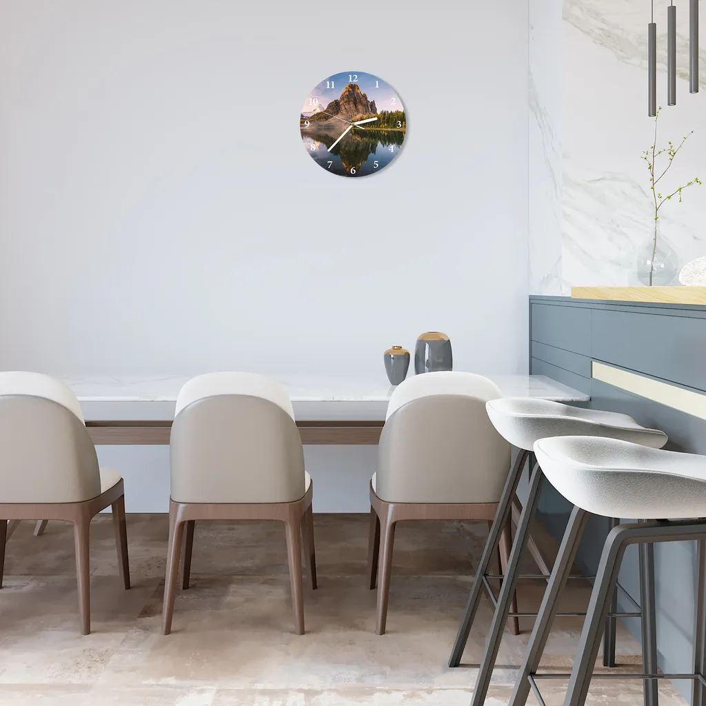 Wanduhr EINSAMER BERG Küchenuhr LEISE Wohnzimmeruhr DEKO Badezimmeruhr RUND 30 Cm - Image 3