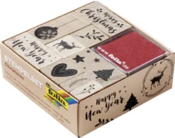 Folia Motivstempel-Set "Christmas" Aus Holz 12-teilig