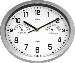 Mebus Quarz-Wanduhr Mit Thermo-/Hygrometer
