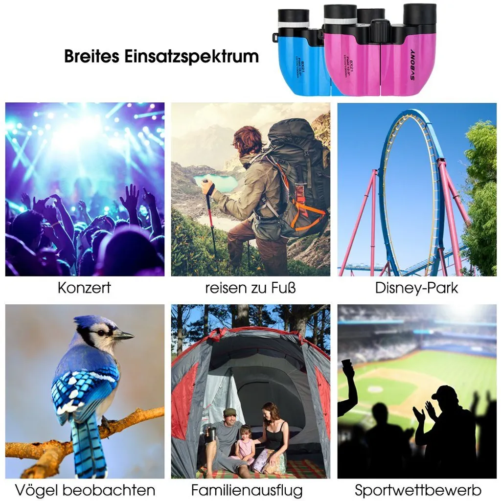 Svbony SV26 Fernglas Für Kinder, FMC-grün, Bak7, Kinderfernglas Ab 3-12 Jahre, 8x21 Fernglas, Geschenken Für Jungen Mädchen(Blau) - Image 8
