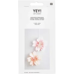 Zwei Kleine Blumen Aus Seidenpapier In Form Von Sakura, 25 Cm.