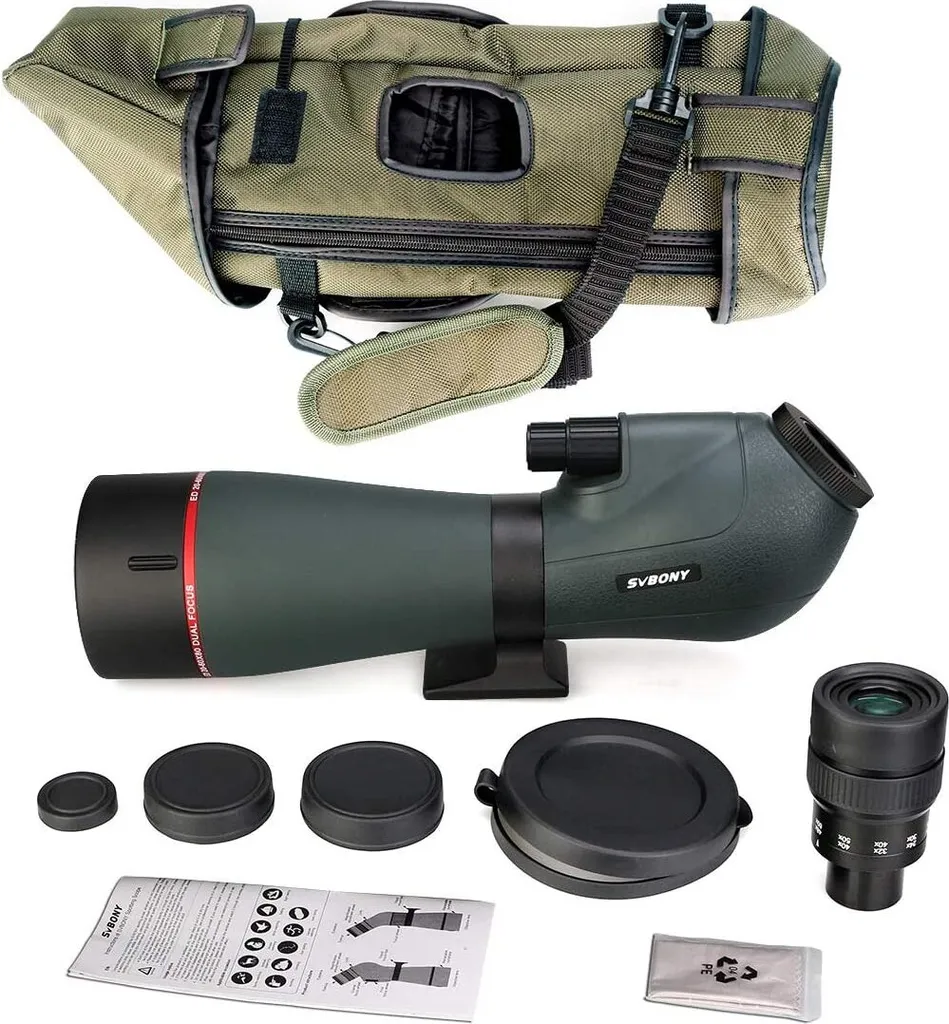 Svbony SV406P ED Spektiv 20-60x80, Doppelter Fokus Spektive Vogelbeobachtung Austauschbares Astronomie-Okular, Wasserdichtes Bak4 Prisma Monokular Fernrohr Einsatzbereit - Image 7