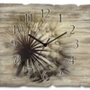 ARTland Holz Wanduhr Quarzuhr - Schwarzer Zeiger Große Pusteblume Größe: 40x30 Cm