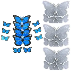 3 Stück Gießform Schmetterling Silikonform DIY Mold Silikonharz Epoxid Form Für Partydeko