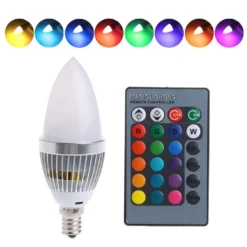 E14 3W LED RGB Lampe Kerzenform Glühbirne Dimmbar Leuchtmittel Mit Fernbedienung