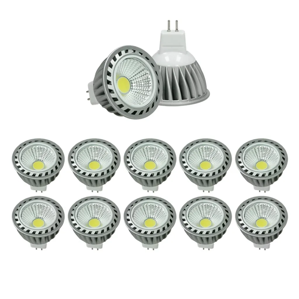 ECD Germany 10er Pack COB MR16 LED Spot 4W - 240 Lumen - 60° Abstrahlwinkel - Kaltweiß 6000K - Ersetzt 20W Halogen - Nicht Dimmbar - Birne Lampe Strahler Leuchtmittel
