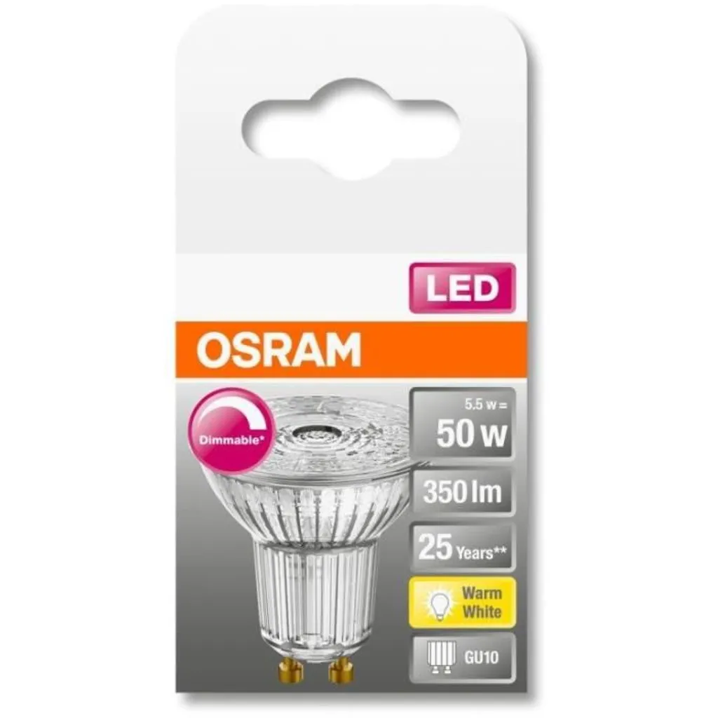 OSRAM Spot PAR16 LED 36 ° Variables Glas - 5,5 W Äquivalent 50 GU10 - Warmweiß - Image 6